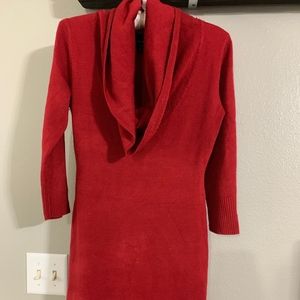 Connected Apparel Cowl Neck Sweater Dress